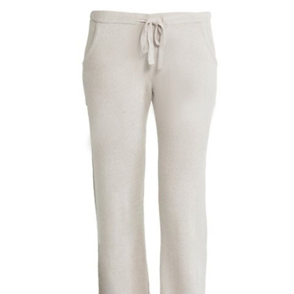 Barefoot Dreams French Terry Heather White Lounge Pants XL NWT